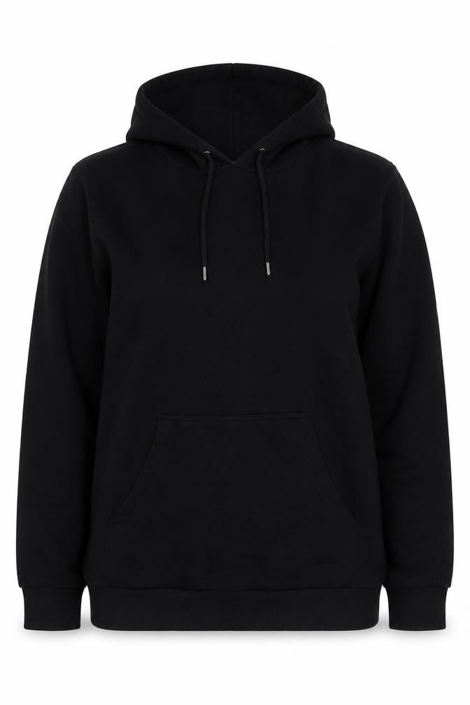 Front view of Brave Soul unisex black pullover hoodie l