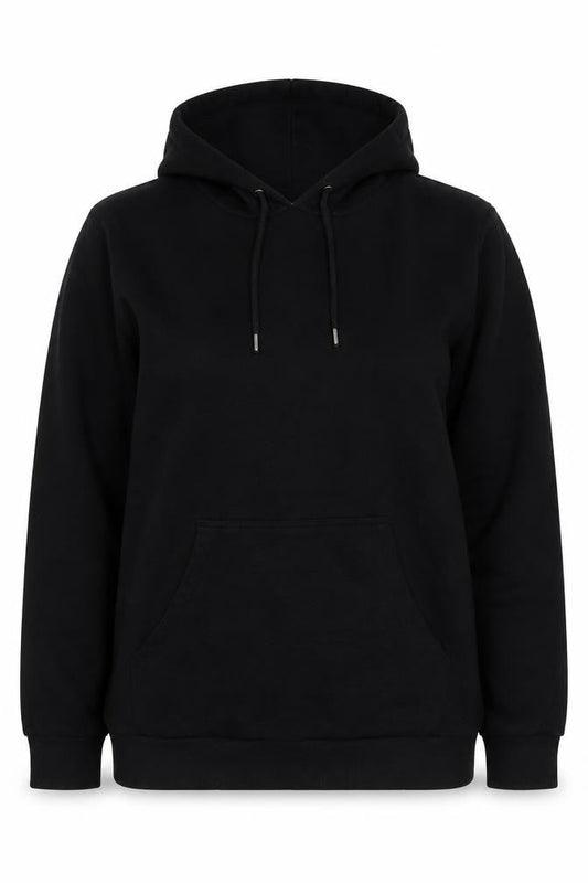 Front view of Brave Soul unisex black pullover hoodie l