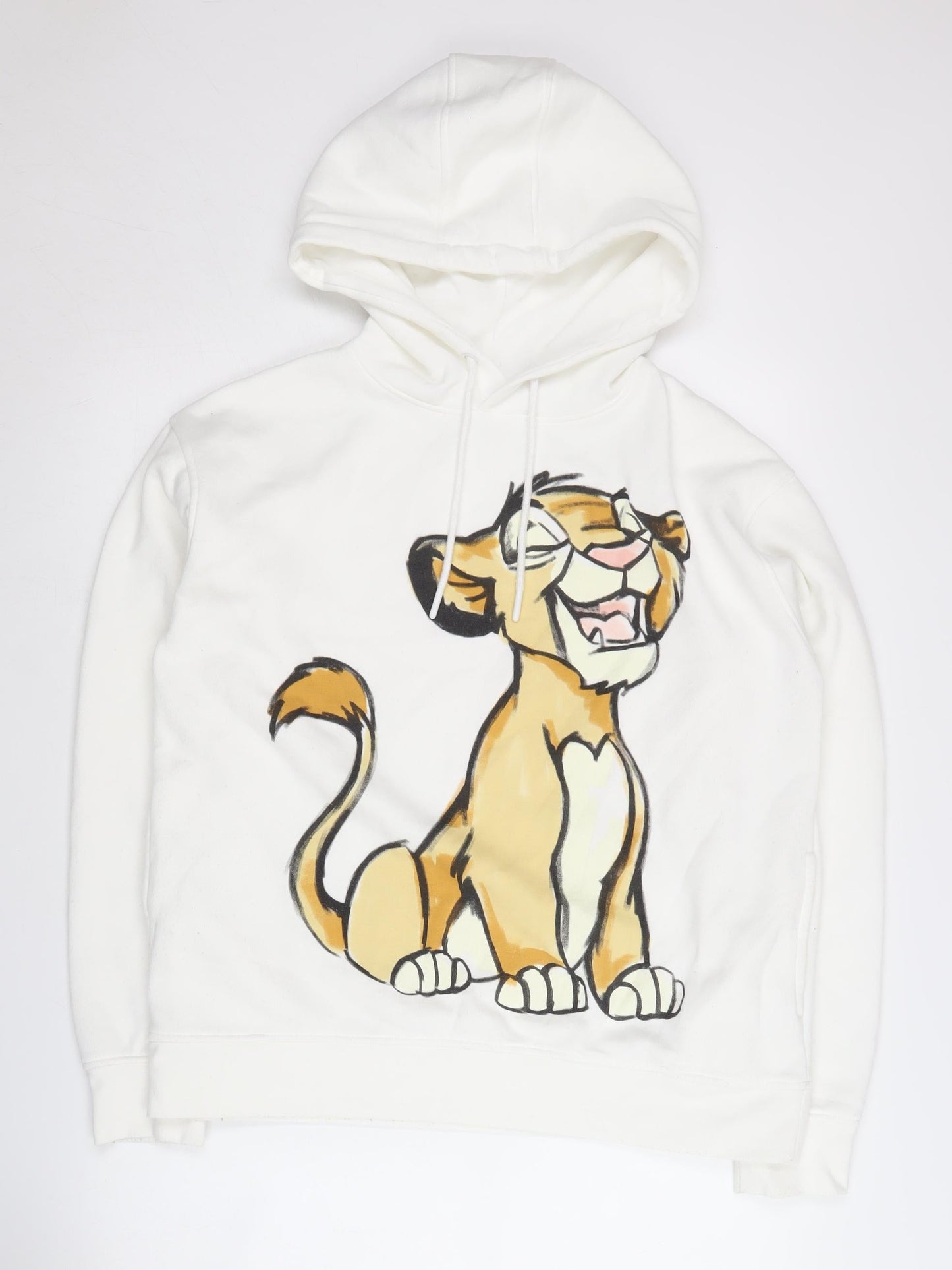 Womens UK Size S Disney White Pullover Hoodie
