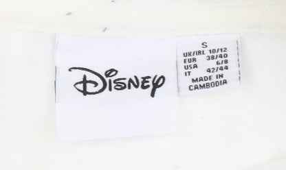 Womens UK Size S Disney White Pullover Hoodie