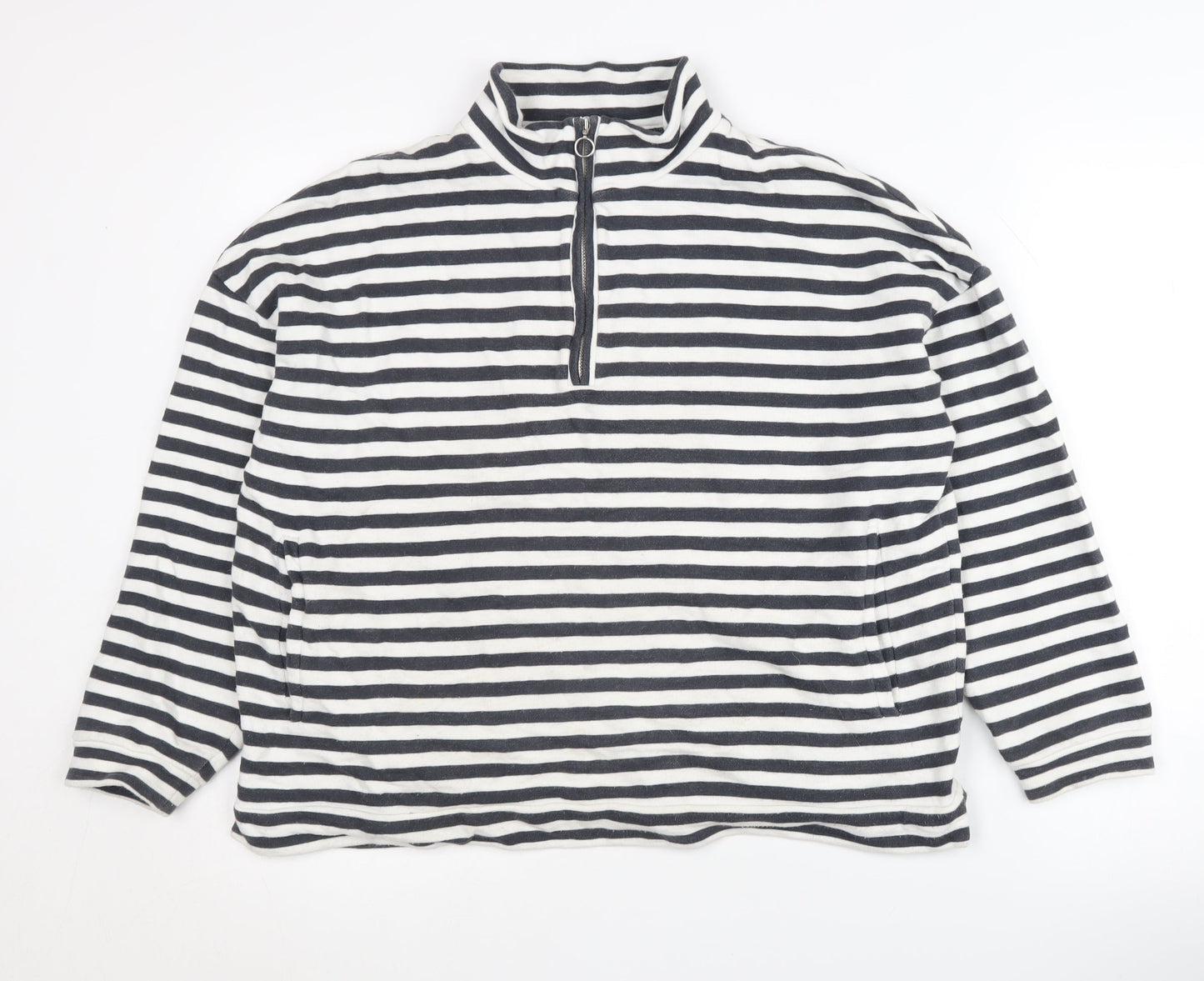 Phase Eight Women's Black Striped Pullover Sweatshirt Size 10