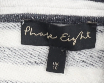 Phase Eight Women's Black Striped Pullover Sweatshirt Size 10