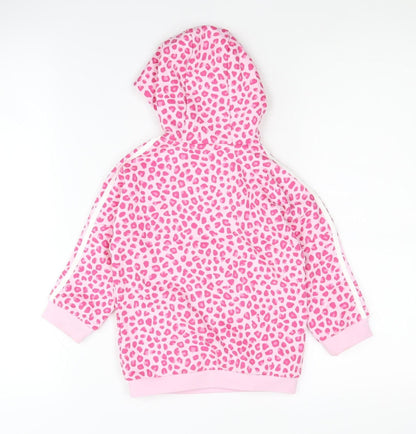 Adidas Girls Pink Animal Print Hoodie - 12-18 Months