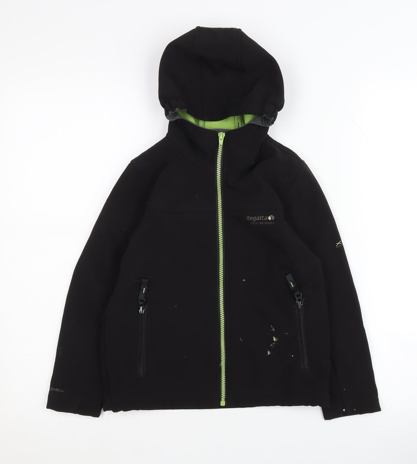 Regatta Boys Black Softshell Jacket, 7-8 Years, Hooded, Casual
