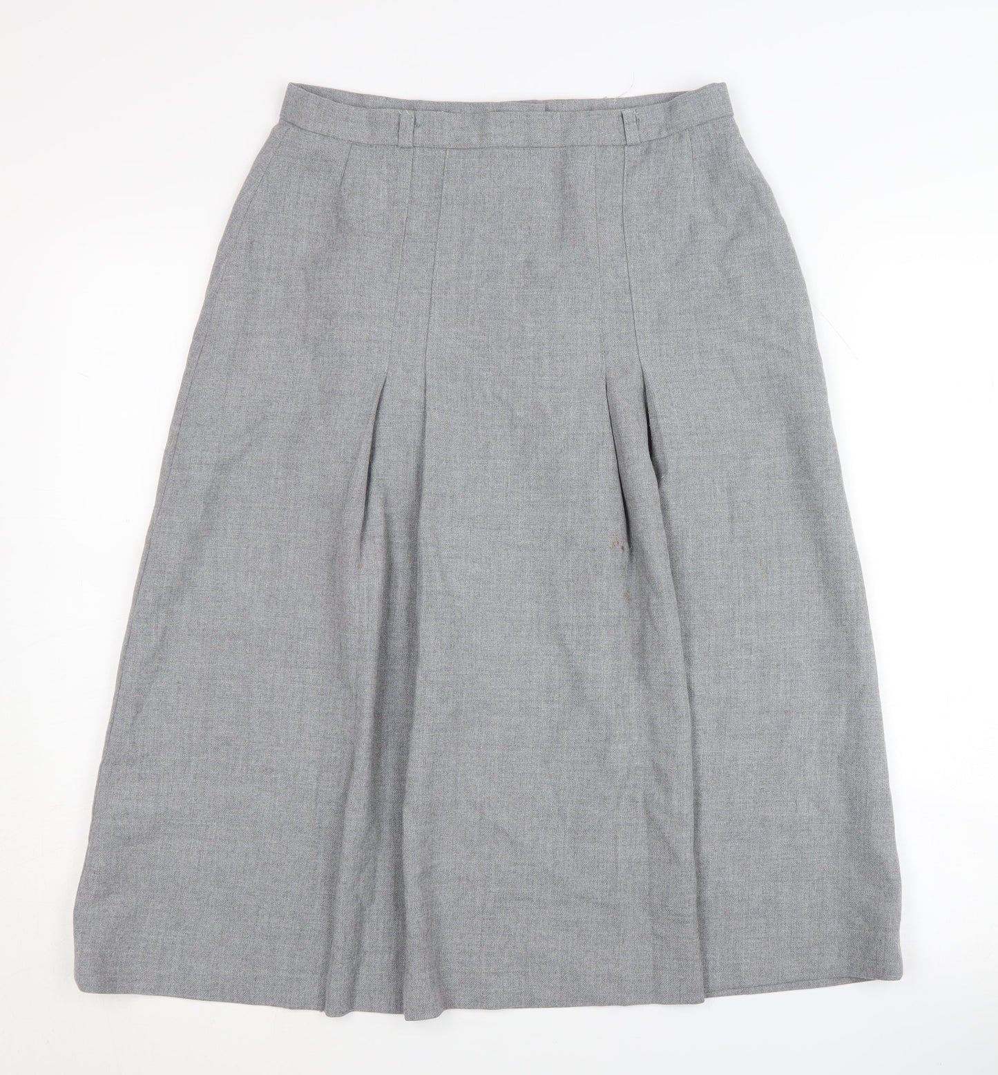BHS Women's Grey Pleated Midi Skirt Size 14