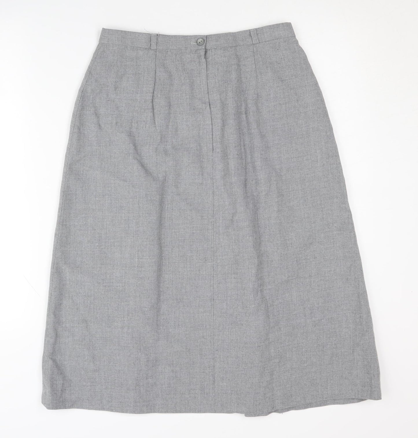 BHS Women's Grey Pleated Midi Skirt Size 14