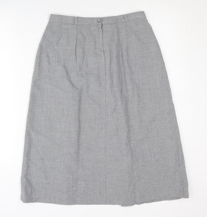 BHS Women's Grey Pleated Midi Skirt Size 14