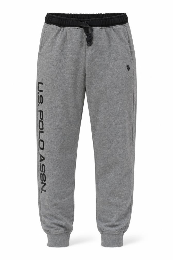 Front view of U.S. Polo Assn. boys’ grey jogger trousers xl