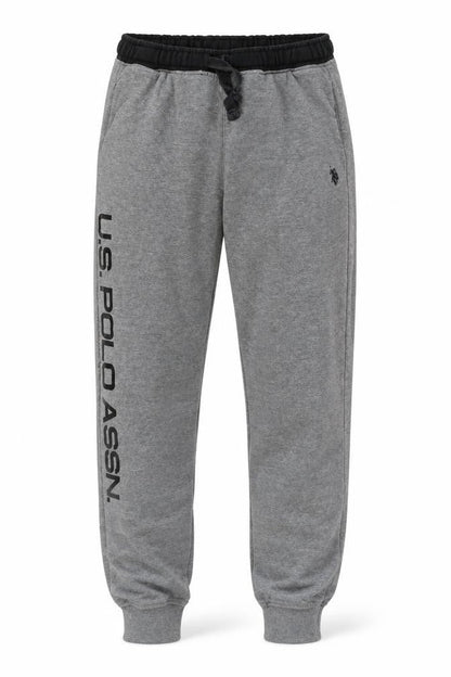 Front view of U.S. Polo Assn. boys’ grey jogger trousers xl