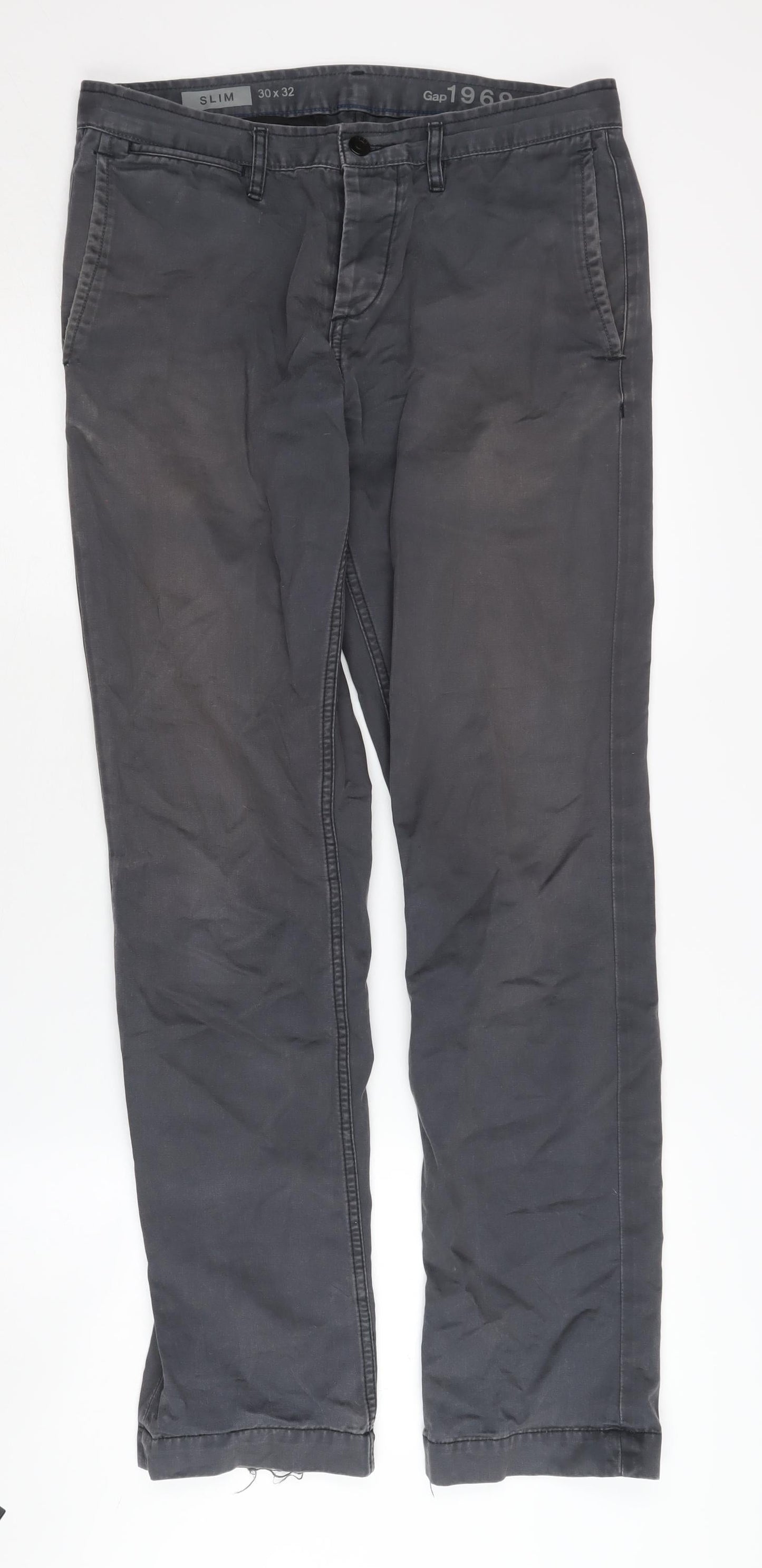 Gap Men's Grey Slim Chino Trousers Size 30