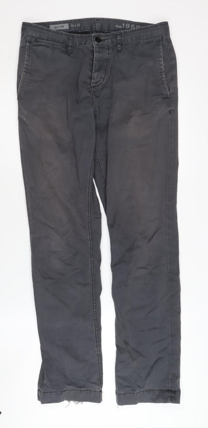 Gap Men's Grey Slim Chino Trousers Size 30