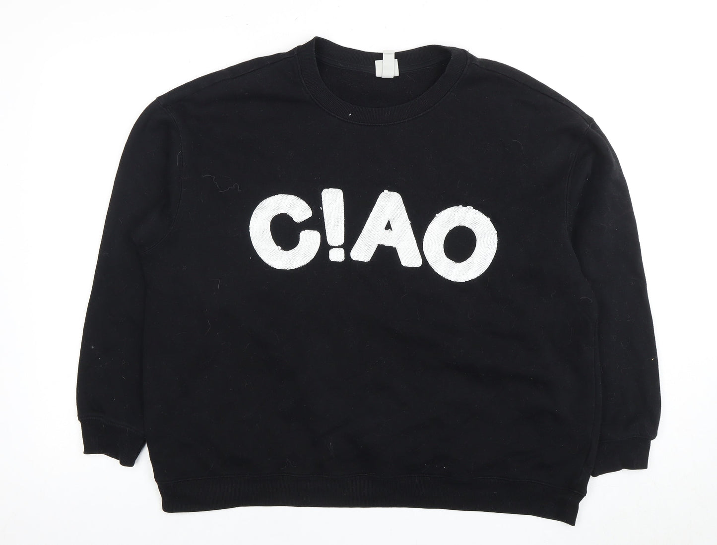 H&M Women’s Black Pullover Sweatshirt Size 12