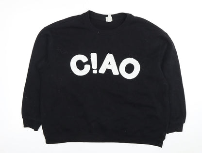 H&M Women’s Black Pullover Sweatshirt Size 12