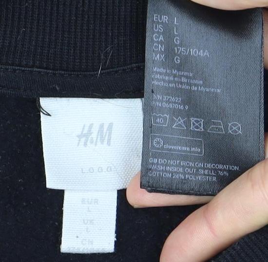 H&M Women’s Black Pullover Sweatshirt Size 12