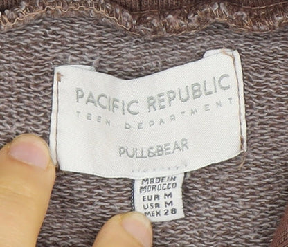 Pacific Republic Teens Brown Pullover Hoodie M Brown Knit