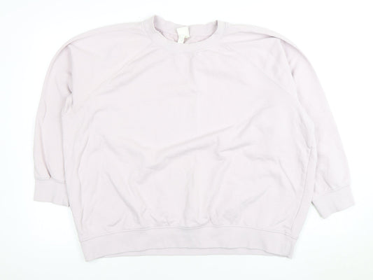 H&M Women's Pink Crew Neck Sweatshirt XL