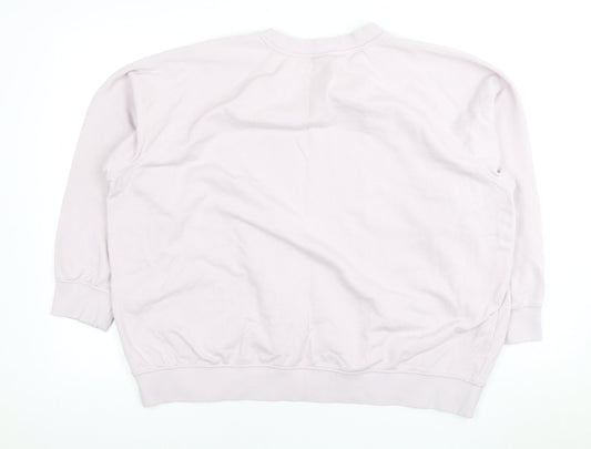 H&M Women's Pink Crew Neck Sweatshirt XL