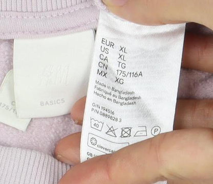 H&M Women's Pink Crew Neck Sweatshirt XL