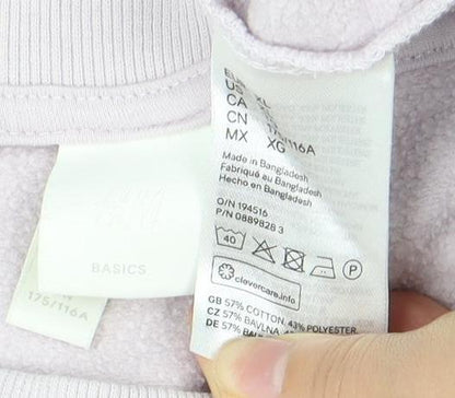 H&M Women's Pink Crew Neck Sweatshirt XL