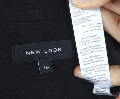 New Look Women's Black Cropped Blazer Size 16