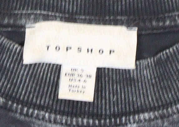Topshop Women's Grey T-Shirt Size 8