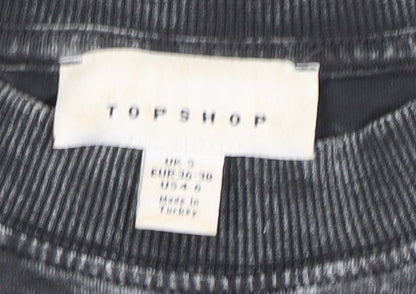 Topshop Women's Grey T-Shirt Size 8