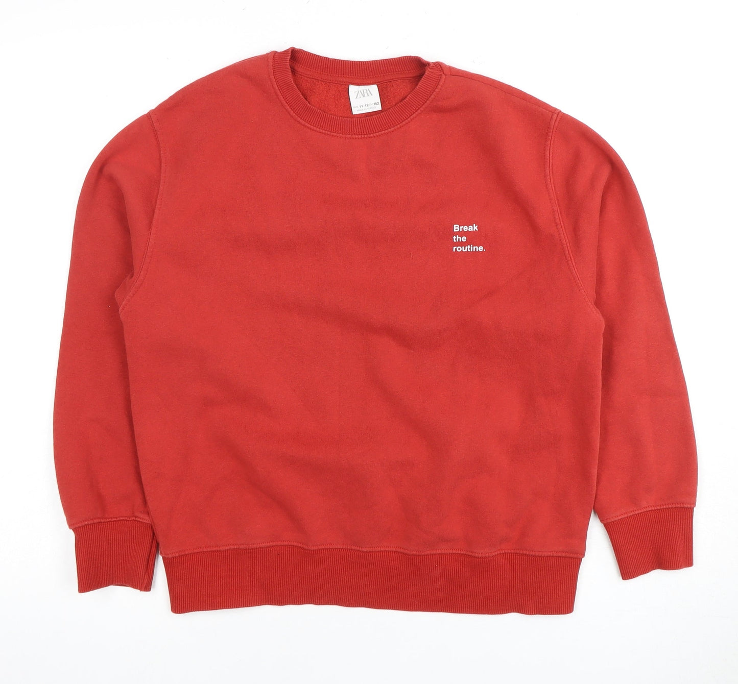 Zara Boys Red Pullover Sweatshirt 11-12 Years Long Sleeve