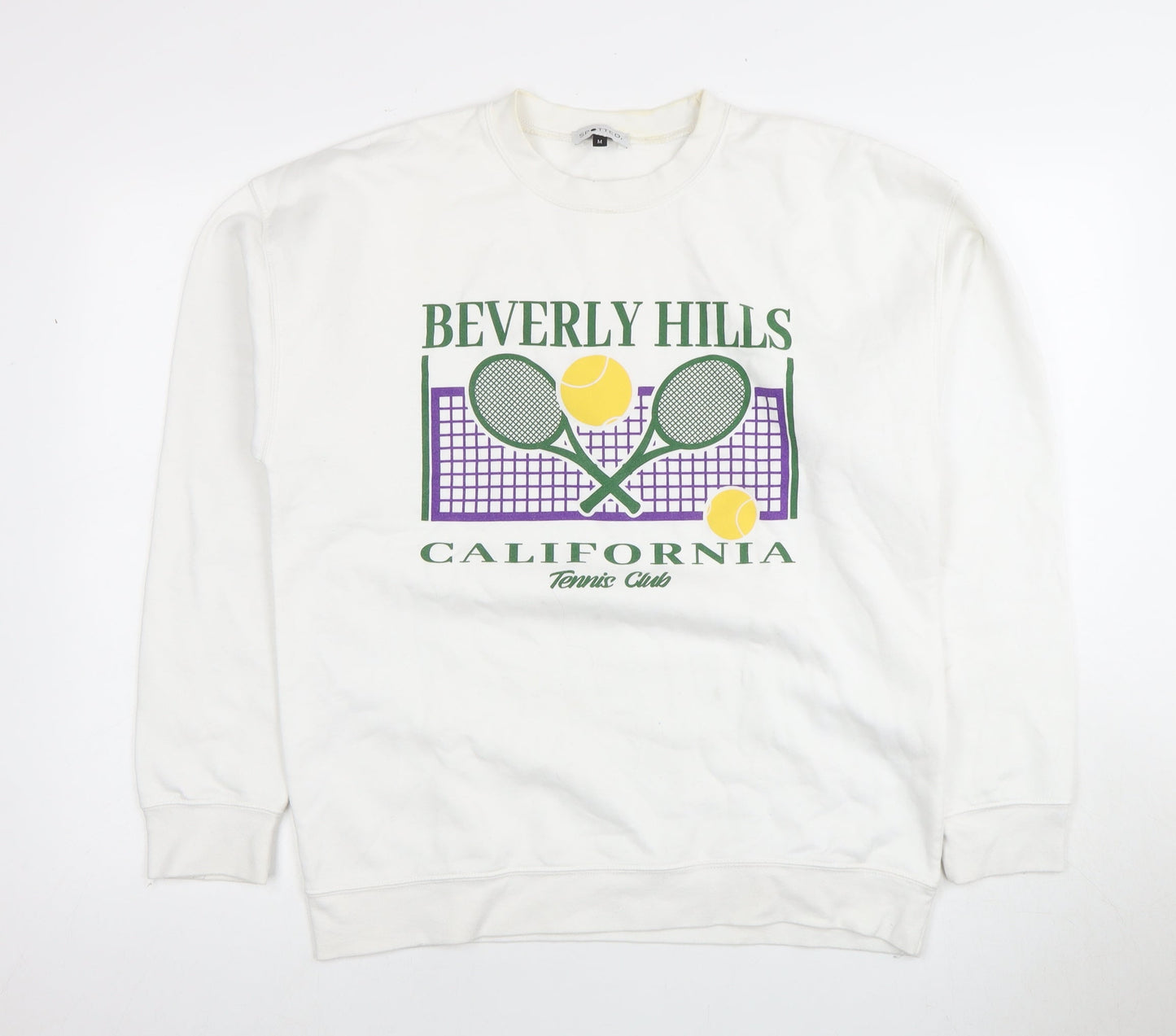 SPOTTED Unisex White M Tennis Sweatshirt