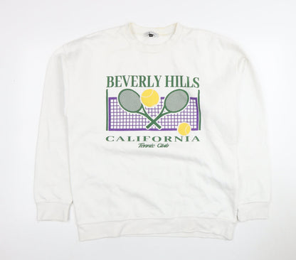 SPOTTED Unisex White M Tennis Sweatshirt
