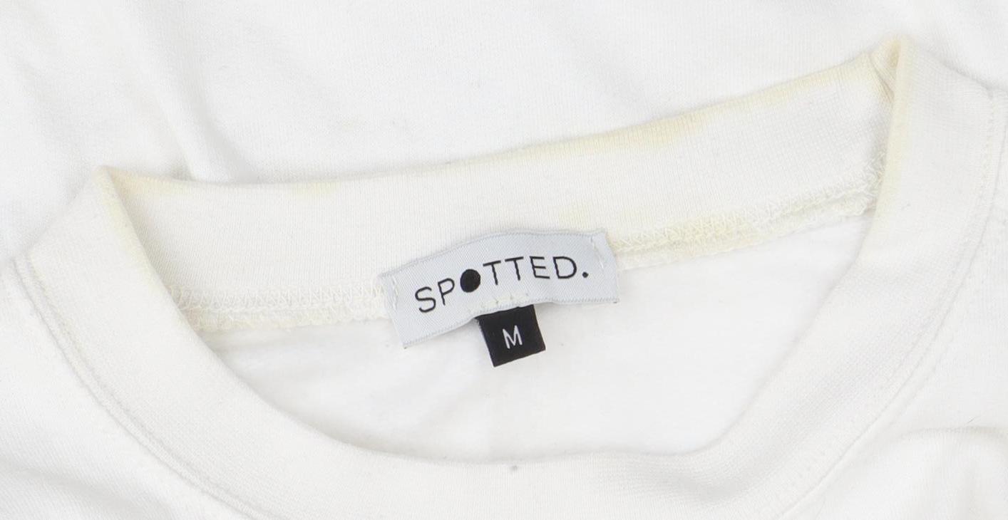 SPOTTED Unisex White M Tennis Sweatshirt