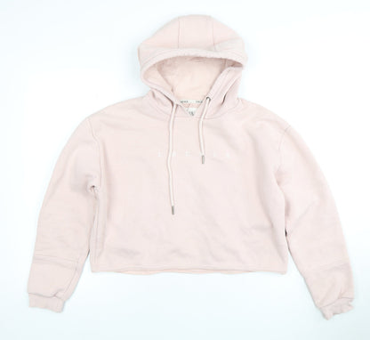 Lounge Women's Pink Hoodie, Hooded Pullover, Logo Accent
