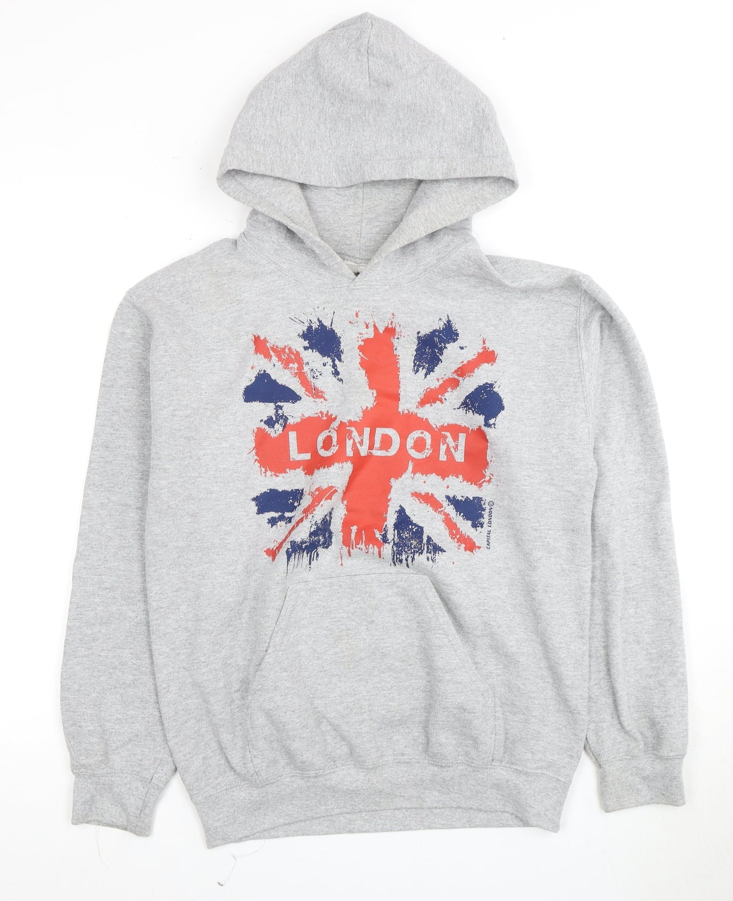 Mens UK Size S Gildan Grey Pullover Hoodie