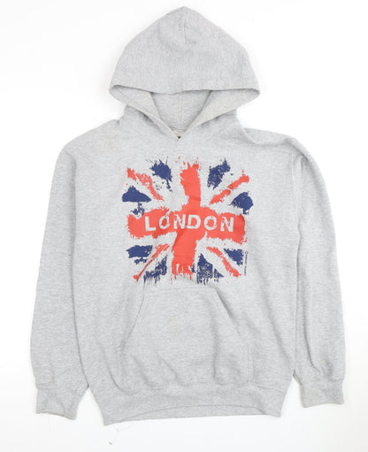 Mens UK Size S Gildan Grey Pullover Hoodie