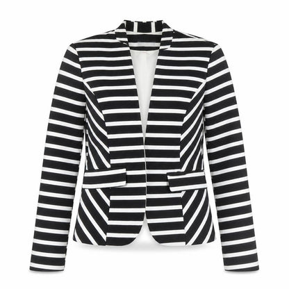 H&M Women's Black Striped Blazer, Size 14, Regular Fit