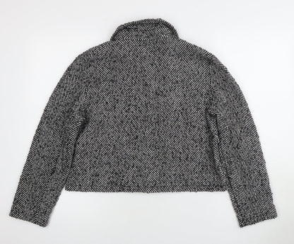 SAIPH Women's Black Cropped Herringbone Jacket