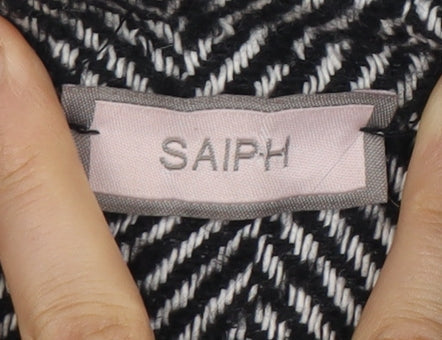 SAIPH Women's Black Cropped Herringbone Jacket