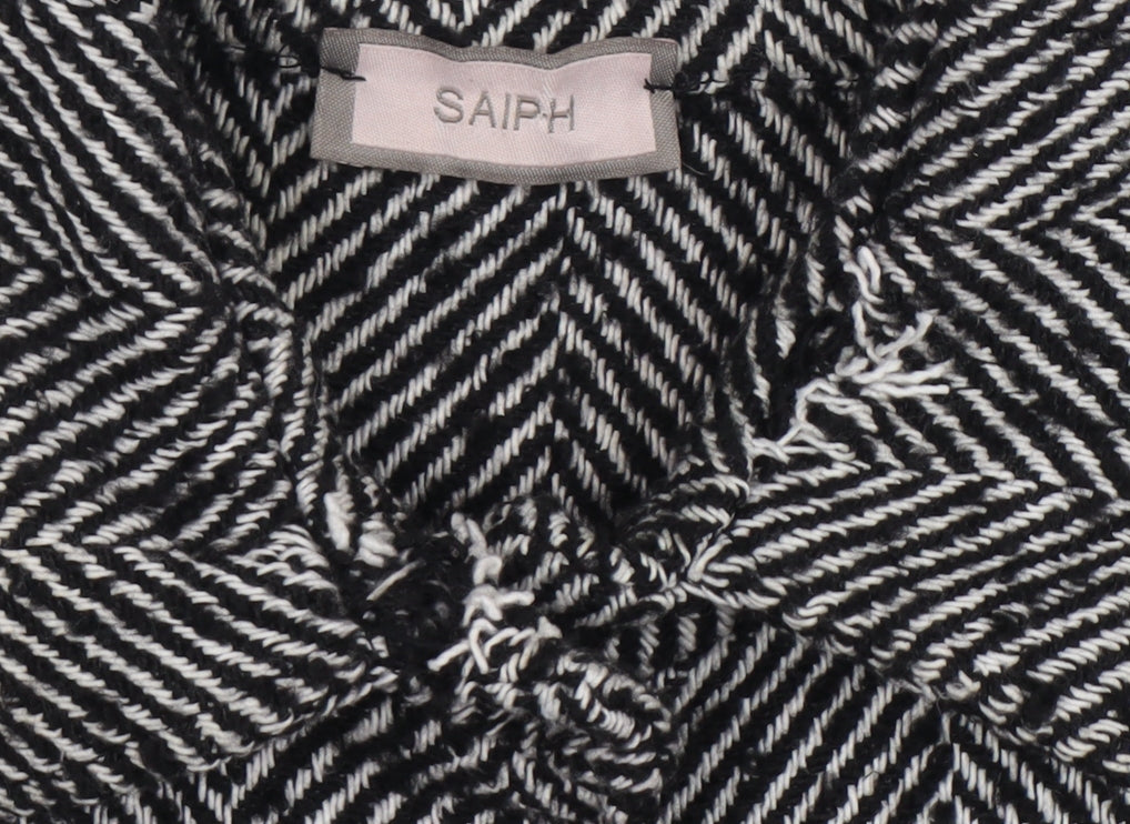 SAIPH Women's Black Cropped Herringbone Jacket