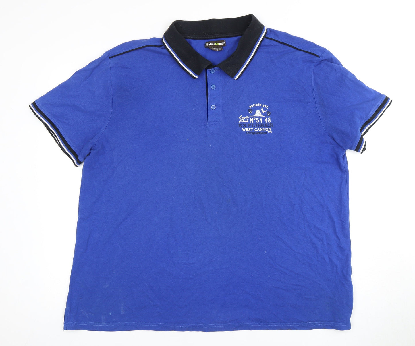 Atlas For Men 4XL Blue Men's Polo Shirt with Logo
