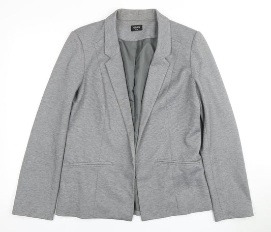 Oasis Women's Grey Blazer Size 14 Regular Fit