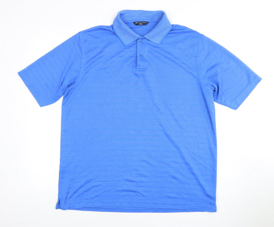 Marks and Spencer Men's Blue Polo Size L