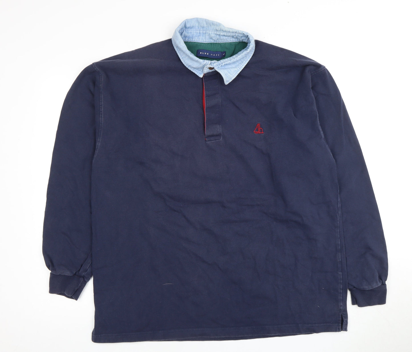 Blue Haze Men's Blue Long Sleeve Polo Shirt L