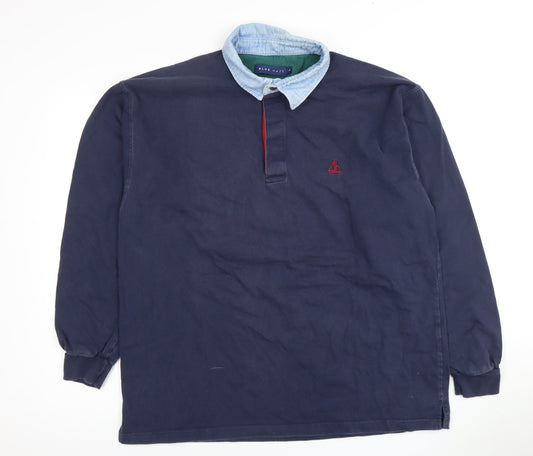 Blue Haze Men's Blue Long Sleeve Polo Shirt L