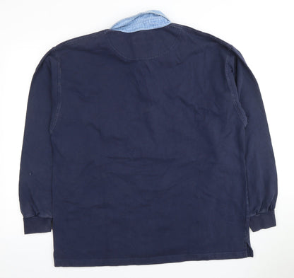 Blue Haze Men's Blue Long Sleeve Polo Shirt L