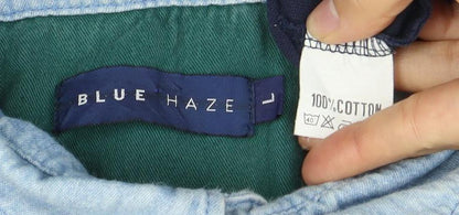 Blue Haze Men's Blue Long Sleeve Polo Shirt L