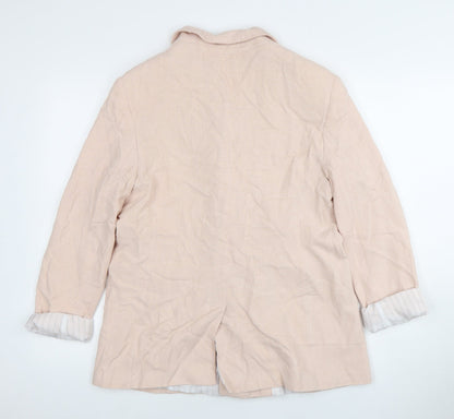 Topshop Women's Beige Double-Breasted Blazer Size 12