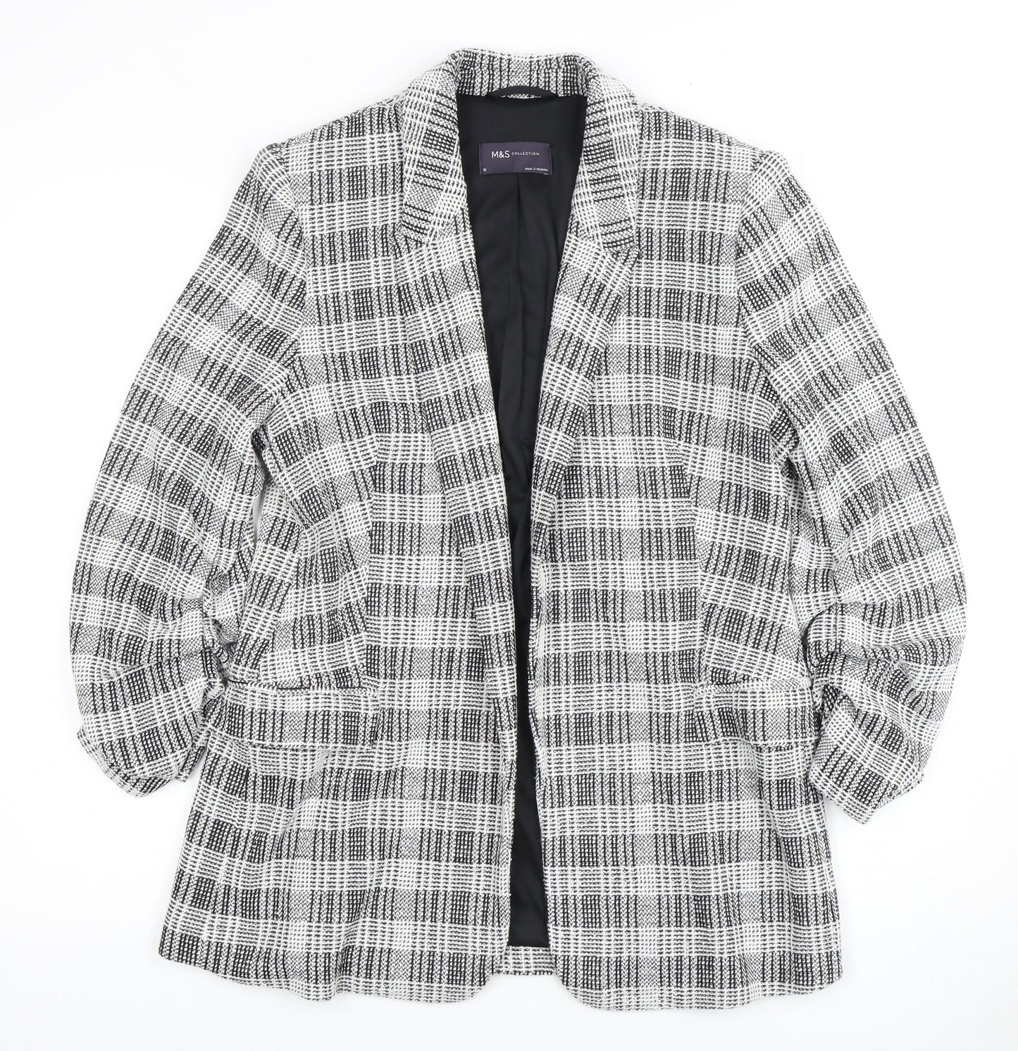 Marks and Spencer Women's Check Blazer - Size 10