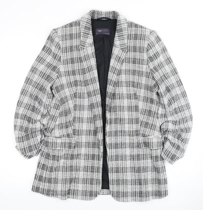 Marks and Spencer Women's Check Blazer - Size 10