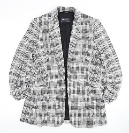 Marks and Spencer Women's Check Blazer - Size 10
