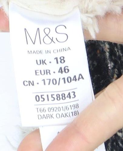 Marks & Spencer Women's Black Overcoat Size 18