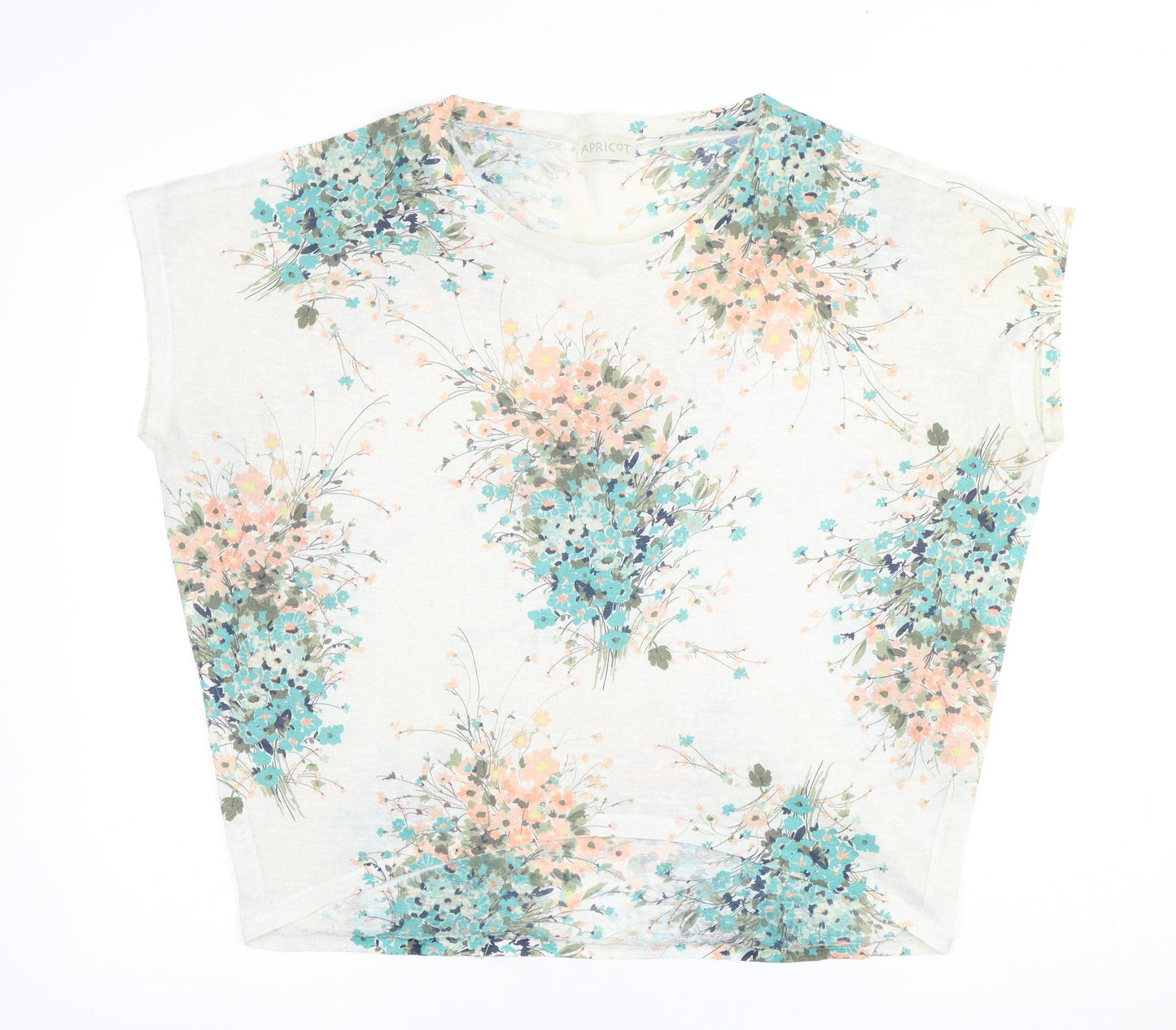 Womens UK Size M/L Apricot Multicoloured Basic Blouse